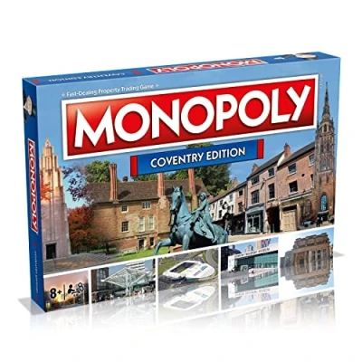 Image of Winning Moves Coventry Monopoly Board Game, Advance to the Transport Museum, Skydome and Charter House, 26 players makes a great gift for aged 8 plus
