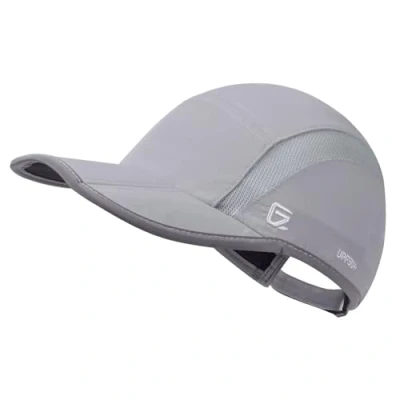 Image of GADIEMKENSD UPF50+ Quick Dry Sports Hat Lightweight Breathable Soft Outdoor Running Cap (Folding Series, Light Grey)