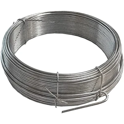 Image of Merriway BH00327 Galvanised Garden Wire, 2mm x 20 Metres (65ft) 12 Gauge 5/64 inch Thickness, Grey,Grey