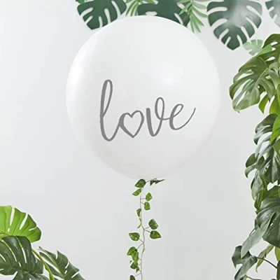 Image of Ginger Ray Botanical Hen Party White Printed 36&quot; Love Balloon Wedding