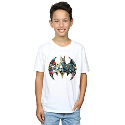 Image of DC Comics Boys Batman Comic Book Logo T Shirt White 5 6 Years