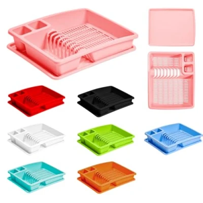 Image of ECO Plastic Dish Drainer Utensil Holder, Rack Drainers (Pink)