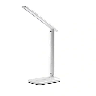 Image of Vortex D10 WHITE LED Desk Lamp, Eye Caring Table Lamps, Step Less Dimmable Office or Study Lamp with USB Charging Port, Touch Control,Wireless Output Power 10W,3 Colors Temperature Options(White)