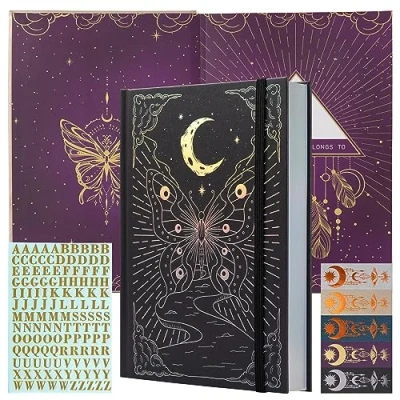 Image of TIEFOSSI dotted Journal notebook, Butterfly for Women Men,140GMS Thick Paper with 256 Numbered Pages, A5 Hardcover Journal, Bullet School Office Writing