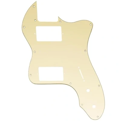 Image of Musiclily Pro 12 Holes Covered HH Guitar Pickguard For USA/Mexico Fender 72 Tele Thinline Style Electric Guitar, 3Ply Cream