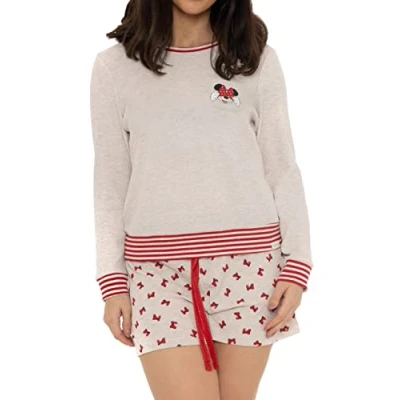 Image of Wingwalker Womens Disney Minnie Mouse Pyjamas Ladies Waffle Short PJs Blue Size Small