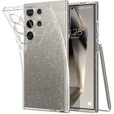 Image of Spigen Liquid Crystal TPU Back Cover Black Transparent Samsung Galaxy S24 Ultra