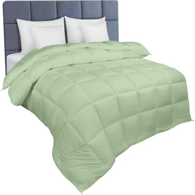 Image of Utopia Bedding King Duvet Bed Quilt 10.5 tog with Corner Tabs Box Stitched Down Alternative (King, Sage Green)