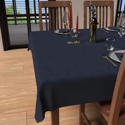 Image of Soleil d&#039;ocre, Stain Resistant Rectangular Tablecloth 150 x 250 cm Midnight Blue