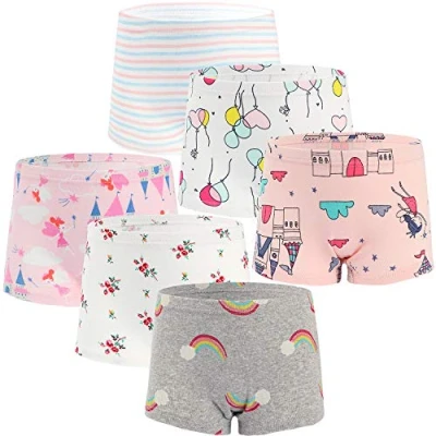 Image of Adorel Girls Underwear Knickers Cotton Pants Pack of 6 Balloon 8 9 Years (Manufacturer Size: 130)