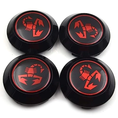 Image of 4pcs Hubcaps Car Wheel Center Hub Caps for Abarth 70mm, Badges Cap Covers Replacement Part Sunscreen Waterproof Tyres Rims Styling Accessories,A