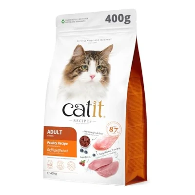 Image of Catit Recipes Adult 1 Year + Poultry Dry Cat Food, 400g x 6