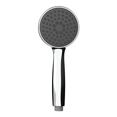 Image of WENKO Basic Grey Shower Head Universal Handheld Shower, Plastic (ABS), 10 x cm, Shiny Silver
