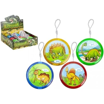 Image of PMS 335009 Multicolor Dinosaur Round Light Up Yoyo 5.5cm (1 Count) Assorted Designs
