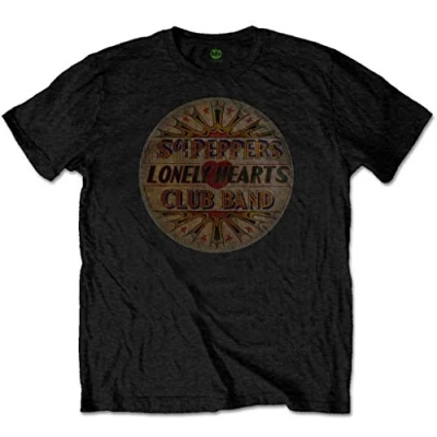 Image of The Beatles &#039;SGT Pepper Drum&#039; T Shirt (Medium) Black