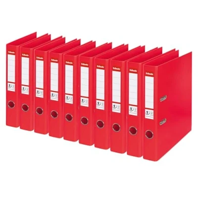 Image of Esselte VIVIDA A4 50MM Spine Plastic Lever Arch File Red Outer Carton of 10