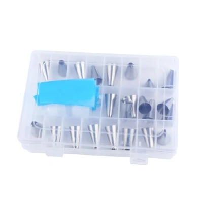 Image of GroveEss Icing Nozzles Cake Decorating Kit,Reusable Piping Bag Nozzle,Stainless Steel Flower Nozzle Set for Baking DIY Cookie Cream Cupcake