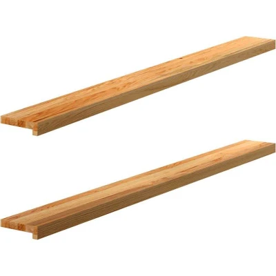 Image of vidaXL Window Sills 2 pcs Light Brown 160x15x2 cm Solid Wood Oak