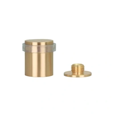 Image of EVI Herrajes Door Stop Threaded Base Natural Silicone Rubber Brass Includes Screw + Mounting Plug Mod. I 108
