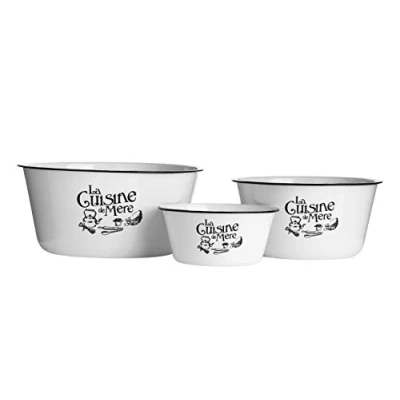 Image of Premier Housewares 509888 La Cuisine De Mere Mixing Bowls Set of 3, White