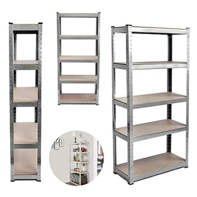 Image of EFAN Garage Shelving Units, 150cm x 70cm 30cm 5 Tier Heavy Duty Racking Storage Boltless Shelving, 175KG Per Shelf, 875KG Capacity Shelves For Workshop, Kitchen, Bathroom, Galvanised