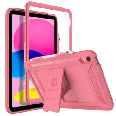 Image of TiMOVO Case for iPad 10th Generation 2022 with Pencil Holder, Heavy Duty Shockproof Rugged Protective Cover Gen 10.9 Inch, Watermelon Red