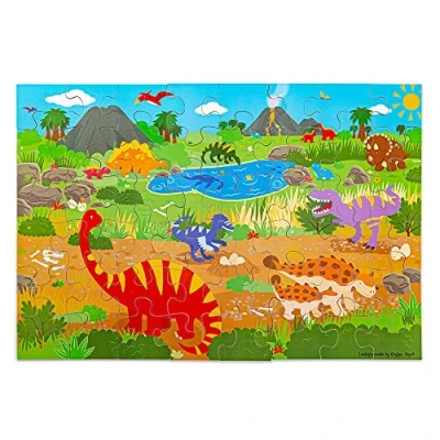 Image of Bigjigs Toys Dawn of the Dinosaur Puzzle 48 Piece Wooden Floor For 2+ Years, Quality Jigsaw Puzzles Kids, Colourful