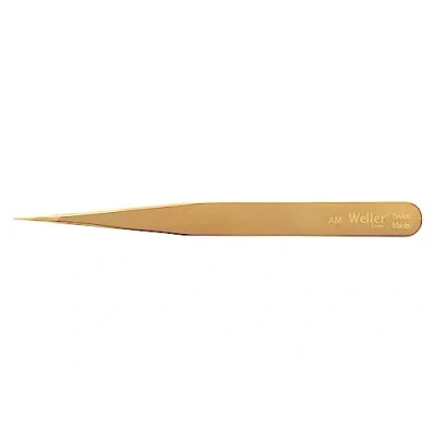 Image of Weller AM Precision Straight End Tweezers Brass Without Sparks, 5&quot;/127mm