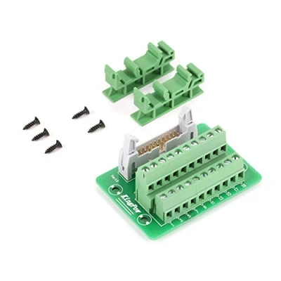 Image of PLC Breakout Board IDC20P 20Pin Male Header Terminal Block Connector Interface with Bracket
