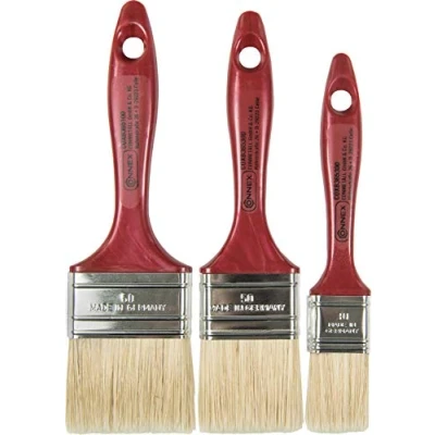 Image of Connex COXB365100 Multi Purpose Flat Brush, Red/Silver/Beige, Set of 3 Piece