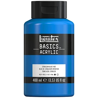 Image of LIQUITEX Basics Acrylic Paint, Cerulean Blue Hue, 400 ml Bottle
