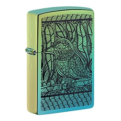 Image of Zippo Lighter, Brass, High Polish Teal, One Size