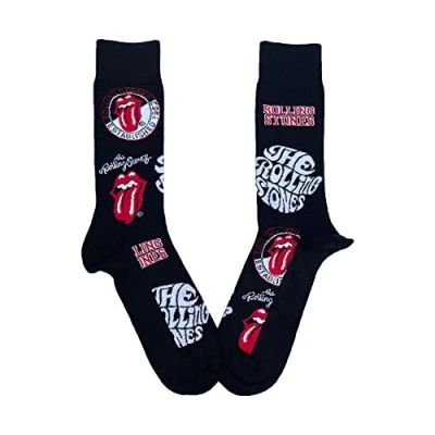 Image of SOCKSHOP Music Collection 1 Pair The Rolling Stones Cotton Socks Logos One Size