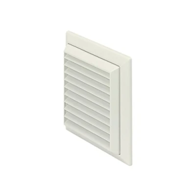 Image of Domus 100mm White Louvered Grille Round Spigot