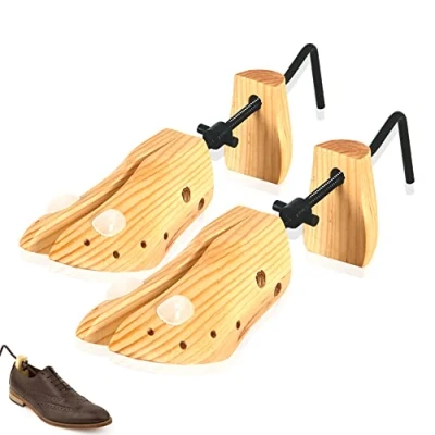 Image of ZENO 2 x Mens Shoe Stretchers (Pair) Premium Gents Pine Wood Tree Stretcher Professional Wooden for All Types Size 6 12