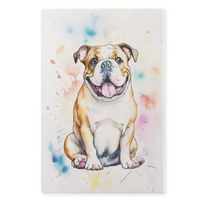 Image of Art of Arora 2859 Bulldog Ceramic Tile Picture Plaque Wall 30 x 20cm