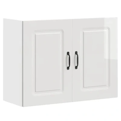 Image of vidaXL Kalmar Wall Cabinet High Gloss White, Kitchen Storage, Engineered Wood, Versatile Use, 30x31x60 cm