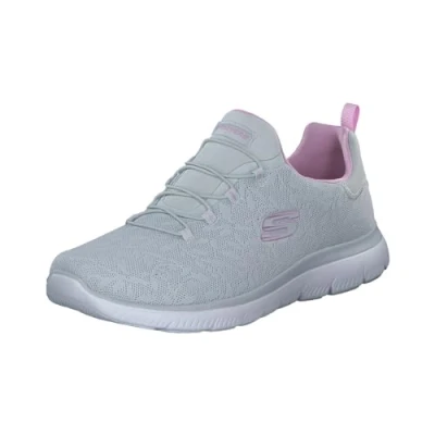 Image of Skechers Womens Summits Good Taste Sneaker, Light Grey Mesh Lavender Trim, 9 UK