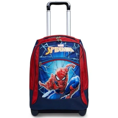 Image of Seven Spider Man Double Compartment Trolley with Fixed Trolley, Red and Blue