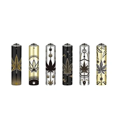 Image of 1 x CLIPPER Mini Lighter METAL COVER LUXURY Leaves Refillable STYLISH Design ( SEND OUT RANDOM Colour)