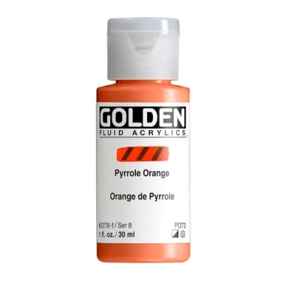Image of Pro Art Golden Fluid Acrylic Paint 1 oz Pyrrole Orange