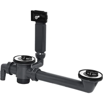 Image of Cornat Rezyklat T354404R Overflow Fitting for Built Board 1 1/2 Inch External Internal Thread Recycled Plastics/Made in Germany Quality/Sink Drain, Gray