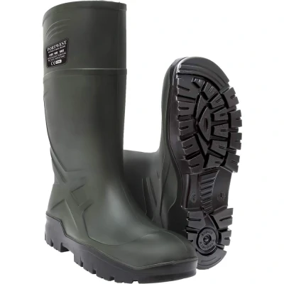 Image of Portwest PU Safety Wellington S5 CI FO Green UK 12 EU 47
