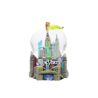 Image of Mini New York City Snow Globe Apple Leaf 2.5 Inch NYC