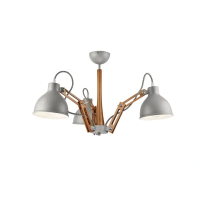 Image of Marcello Adjustable Multi Arm Pendant Ceiling Light Rustic, 3x E27