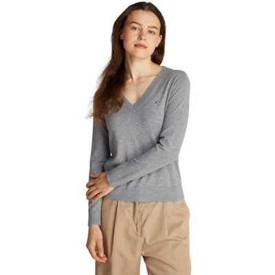 Image of Tommy Hilfiger Stitch Sweater Jumper Mid grey, Women&#039;s, Size: XL, grey