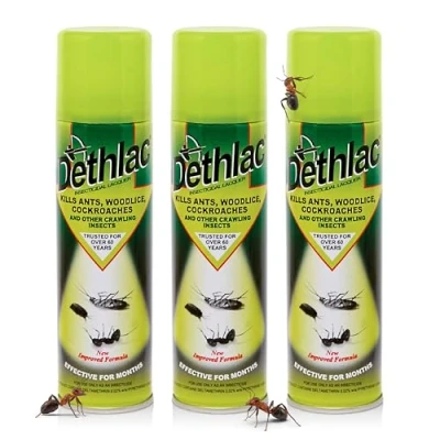Image of 3x DETHLAC INSECT ANT WOODLICE COCKROACH KILLER LACQUER
