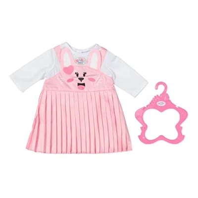 Image of BABY born Bunny Dress Fits dolls up to 43cm Set Includes with attached long sleeved top and hanger Suitable for children aged 3+ years 832868