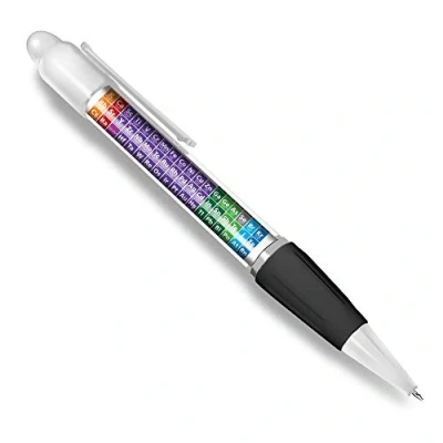 Image of Beautiful and comfortable White Ballpoint Pen(Black Ink) Periodic Table Science Elements Uni #8168