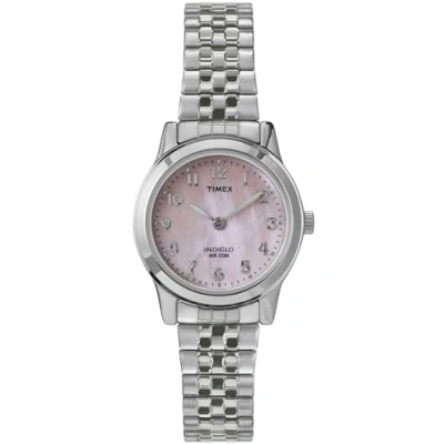 Image of Timex Women&#039;s Main Street 25mm Watch, Silver Tone Stainless Steel Expansion Band Mother of Pearl Dial Case